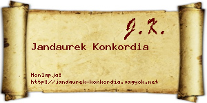 Jandaurek Konkordia névjegykártya